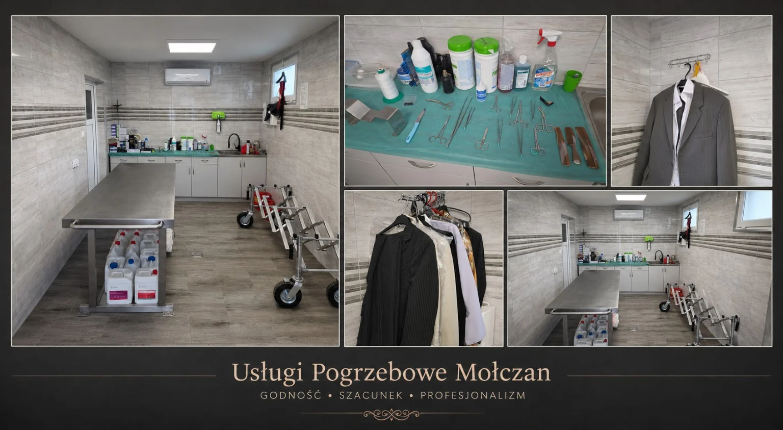 Zaplecze i prosektorium firmy Mołczan